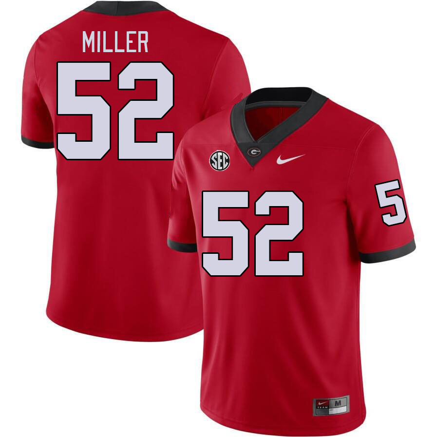 Georgia Bulldogs Men's Christen Miller #52 Red Stitched College UGA Football Jersey 23LK016JC